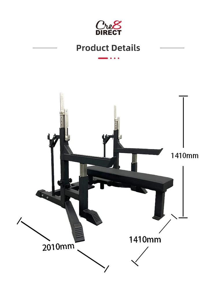 Adjustable Power Rack with Sport Bench for Weight Lifting, Strength Training Fitness Gym Equipment