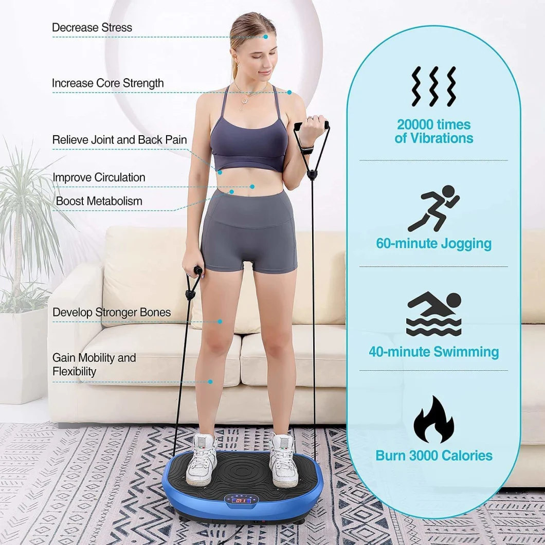 Vibration Plate Exercise Machine Triple Motor Oscillation Linear Pulsation Vibration Platform Whole Body Vibration Machine for Home